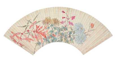 佚名 花卉 镜心